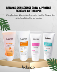Balance Skin Science Glow & Protect Skincare Gift Hamper | Vitamin C Face Wash + Radiance Cream + Moisturizer + SPF 50 Sunscreen | Unisex Daily Skincare Set for All Skin Types