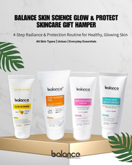 Balance Skin Science Complete Daily Glow Skincare Hamper | Vitamin C Face Wash + Radiance Cream + Moisturizer + SPF 30 | Unisex Skincare Gift Box for All Skin Types