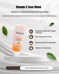 Balance Skin Science Glow & Hydration Skincare Gift Hamper | Vitamin C Face Wash + Radiance Cream + Face & Body Moisturizer | Unisex Skincare Kit | All Skin Types