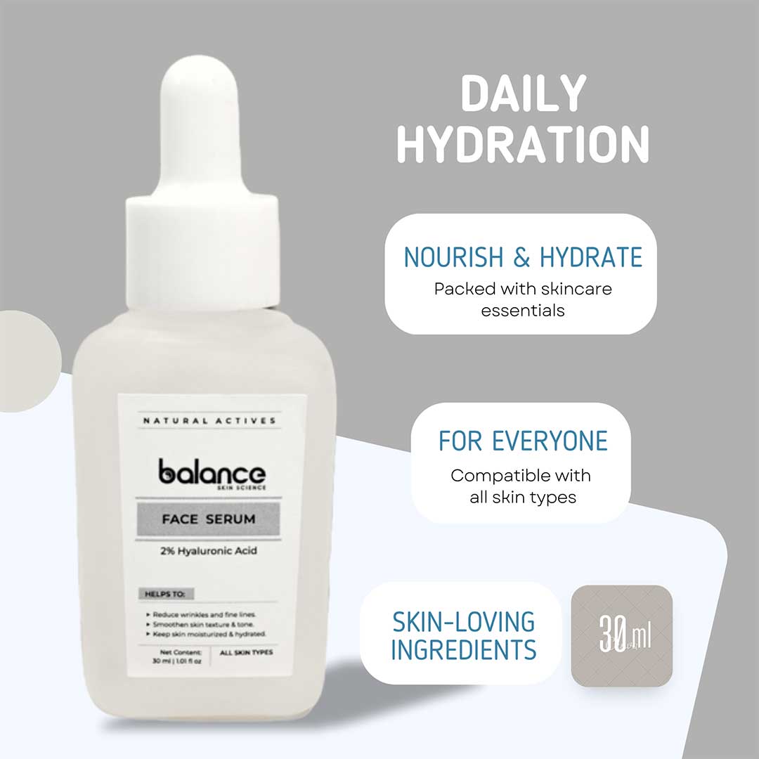 Intense Hydration Solution: 2% Hyaluronic Acid Face Serum for Plump and Glowing Skin 30ml Balance Skin Science