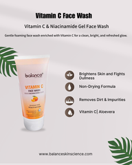 Balance Skin Science Glow & Protect Skincare Gift Hamper | Vitamin C Face Wash + Radiance Cream + Moisturizer + SPF 50 Sunscreen | Unisex Daily Skincare Set for All Skin Types