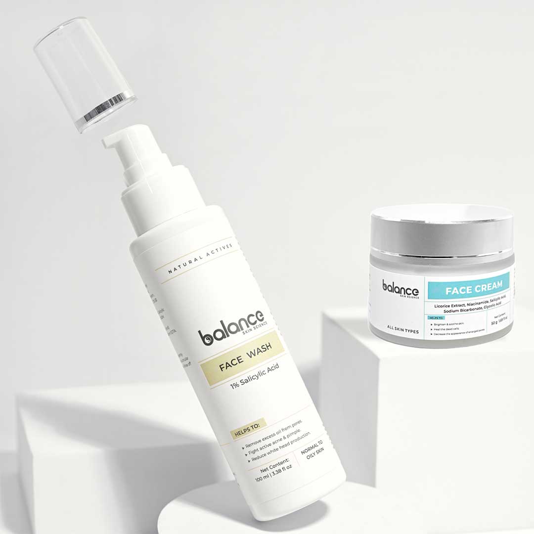 Exfoliating Duo - Brightening Facewash and Face cream Balance Skin Science