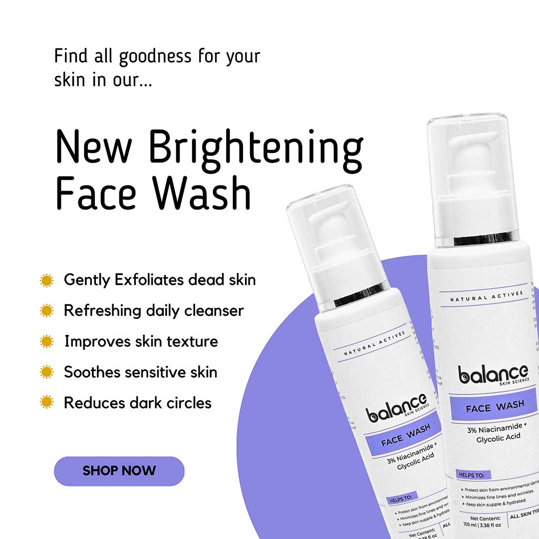 Glowing Skin Solution: 3% Niacinamide + Glycolic Acid Gel Face Wash for Brightening and Exfoliatinag 100ml Balance Skin Sciencea